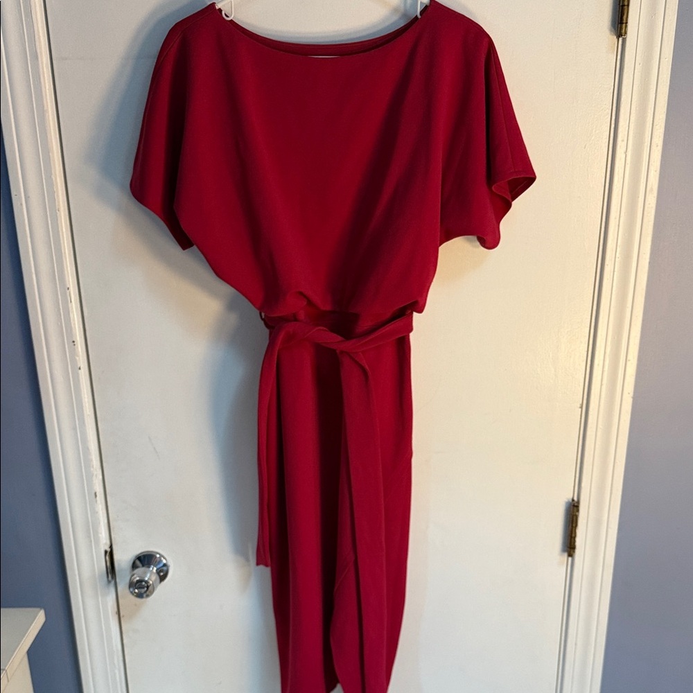 Kensie Asymmetrical Dress in Vibrant Red
